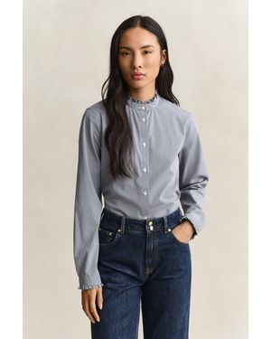 GANT Frill Collar Blouse Classic - Blue