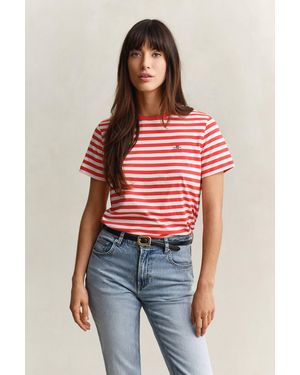 GANT Striped Shield T-Shirt - Red
