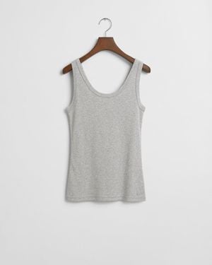 GANT Slim Fit Ribbed Tank Top - Grey