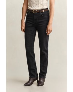 GANT Straight Leg Stretch Jeans Worn In - Black
