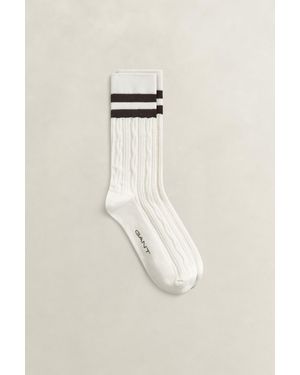 GANT Cable Knit Sport Socks Eggshell - Natural
