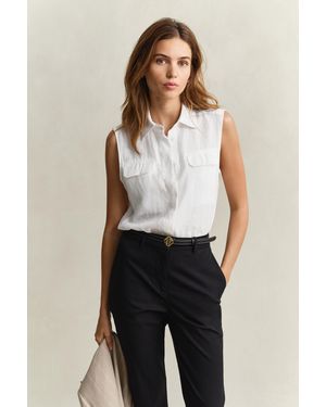 GANT Sleeveless Linen Shirt - Blue