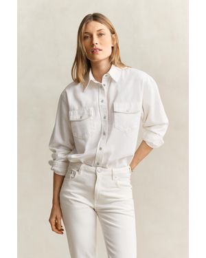 GANT Denim Shirt Eggshell - Natural