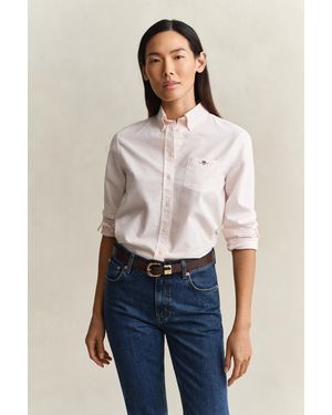 GANT Regular Fit Classic Striped Oxford Shirt - Blue