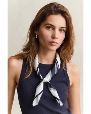 GANT Monogram Silk Scarf Evening - Blue