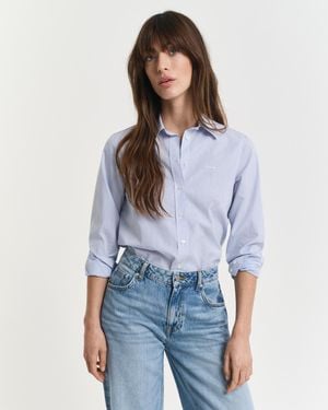 GANT Regular Fit Classic Poplin Striped Shirt - Blue