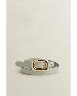 GANT Rounded Buckle Leather Belt - Natural