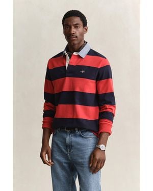 GANT Chambray Collar Striped Heavy Rugger - Red