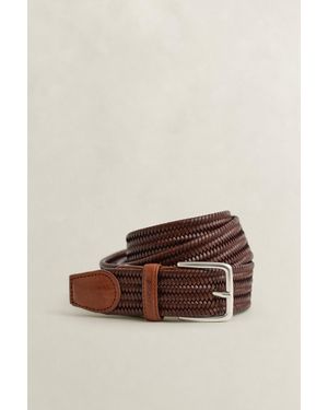 GANT Braided Elastic Leather Belt - Brown
