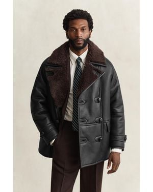 GANT Shearling Peacoat - Black