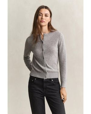 GANT Cashmere Cardigan Melange - Grey