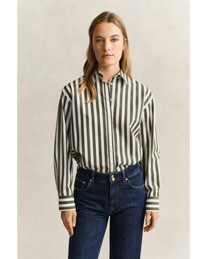 GANT Relaxed Striped Poplin Shirt Country - Blue