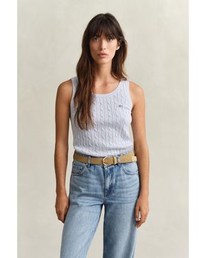 GANT Cable Knit Tank Top - Blue