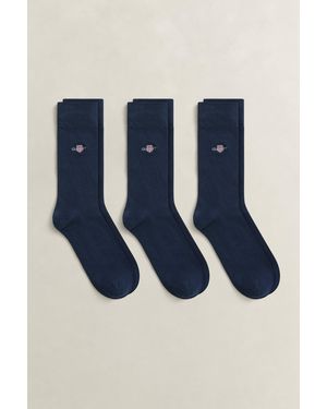 GANT 3-Pack Shield Socks - Blue
