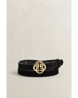 GANT Monogram Suede Belt - Black