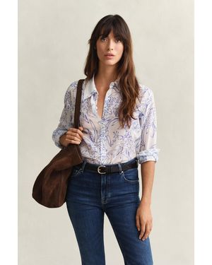 GANT Floral Cotton Silk Shirt - Blue