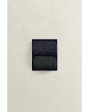 GANT 2-Pack Dotted & Ribbed Socks Gift Box Evening - Blue