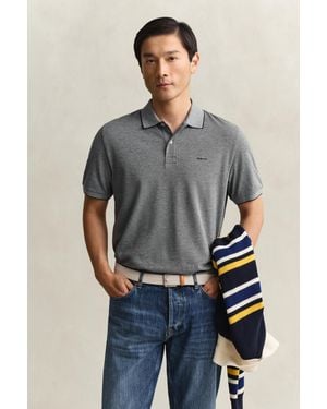 GANT Two-Toned Polo Shirt Evening - Grey