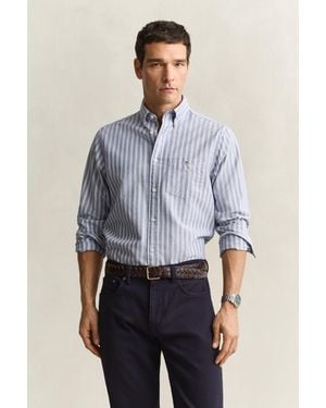 GANT Striped Classic Oxford Shirt University - Blue