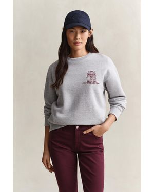 GANT Graphic Sweatshirt Melange - Grey