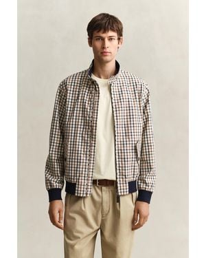 GANT Cotton Blend Harrington Jacket Mahogany - Natural