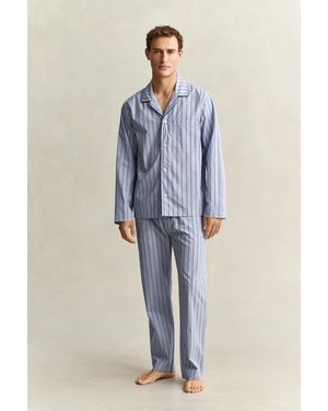 GANT Striped Poplin Pyjama Set - Blue