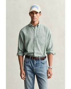 GANT Linen Blend Shirt Woody - Green