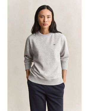 GANT Shield Crew Neck Sweatshirt - Grey