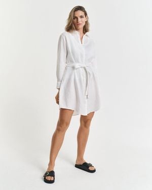 GANT Belted Linen Shirt Dress - White