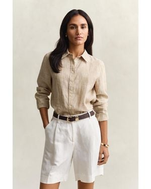 GANT Regular Fit Linen Shirt - Natural
