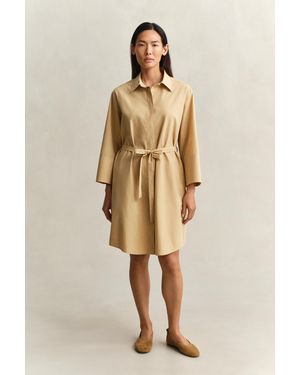 GANT Belted Poplin Shirt Dress - Natural