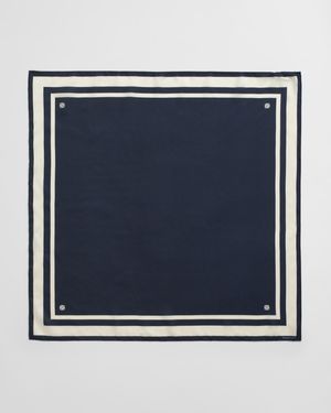 GANT Monogram Detail Silk Scarf - Blue