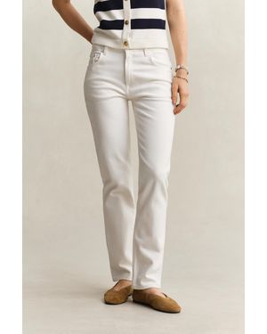 GANT Straight Leg Stretch Jeans Eggshell - Natural