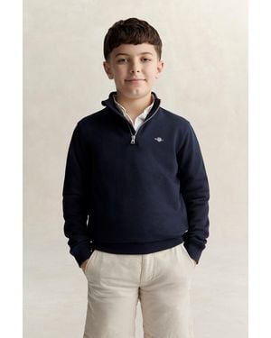 GANT Teens Teen Boys Half Zip Sweatshirt Evening - Blue