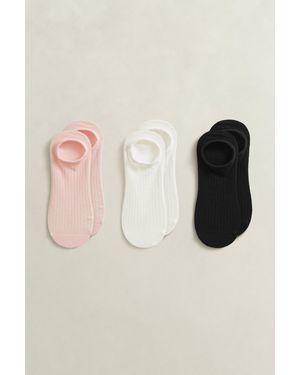 GANT 3-Pack Ribbed Low-Cut Socks - Natural