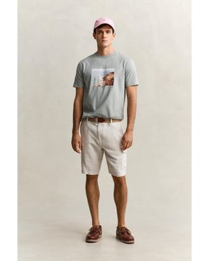 GANT Linen Cargo Shorts - Natural