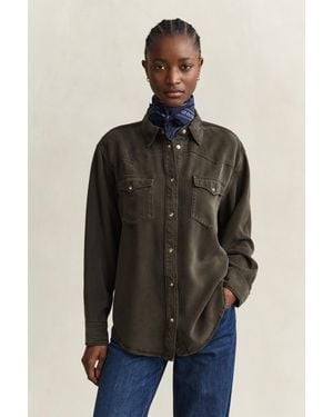 GANT Denim Twill Ranger Shirt Dark Moss - Green