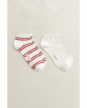 GANT 2-Pack Striped Ankle Socks Eggshell - Natural
