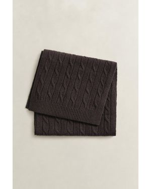GANT Wool Cable Knit Scarf Deep - Black
