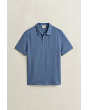GANT Regular Fit Polo Shirt Denim Melange - Blue