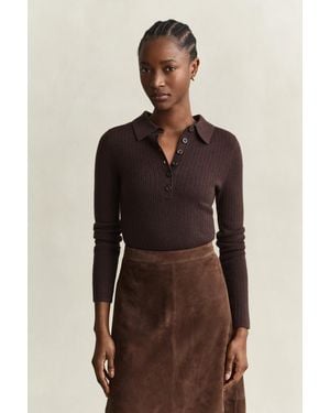 GANT Cable Knit Top Deep - Brown