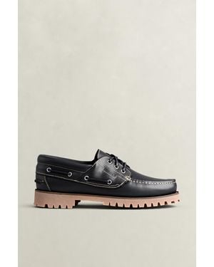 GANT Tratton Leather Boat Shoes Marine - Blue