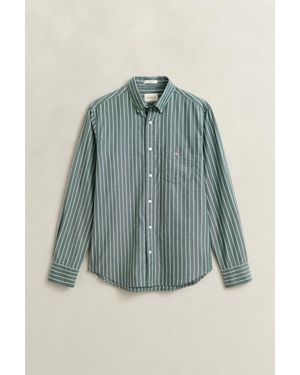 GANT Striped Classic Poplin Shirt - Blue