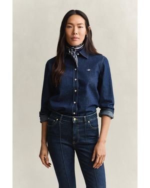 GANT Denim Shirt Dark Raw - Blue