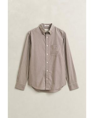GANT Striped Classic Poplin Shirt - Natural