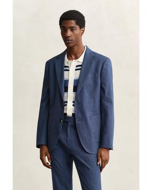GANT Linen Blend Suit Jacket Persian - Blue