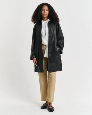 GANT Leather Car Coat - Black