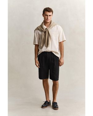 GANT Linen Chino Shorts Ebony - Natural