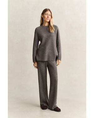 GANT Wool Cashmere Blend Trousers Melange - Natural