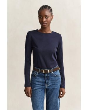 GANT Light Cotton Long Sleeve T-Shirt - Blue